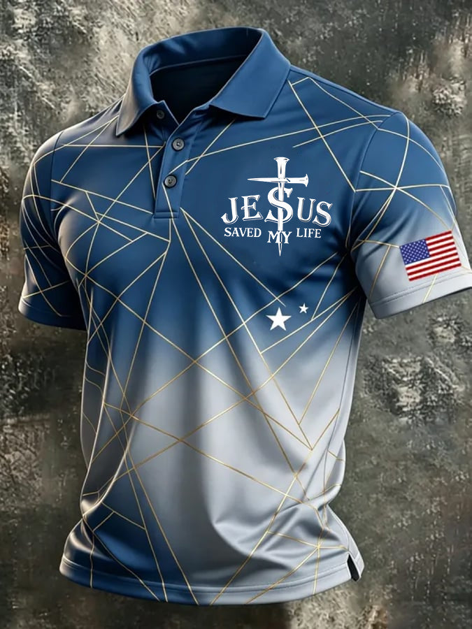 Men'S 250Th Anniversary And Faith Commemorative Printed Polo Shirt