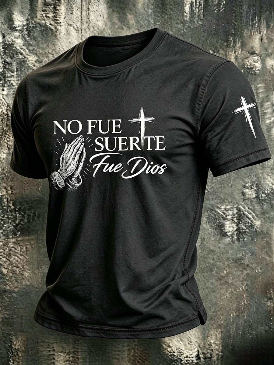 Religious Faith Cross Jesus Casual Printed Round Neck T-Shirt