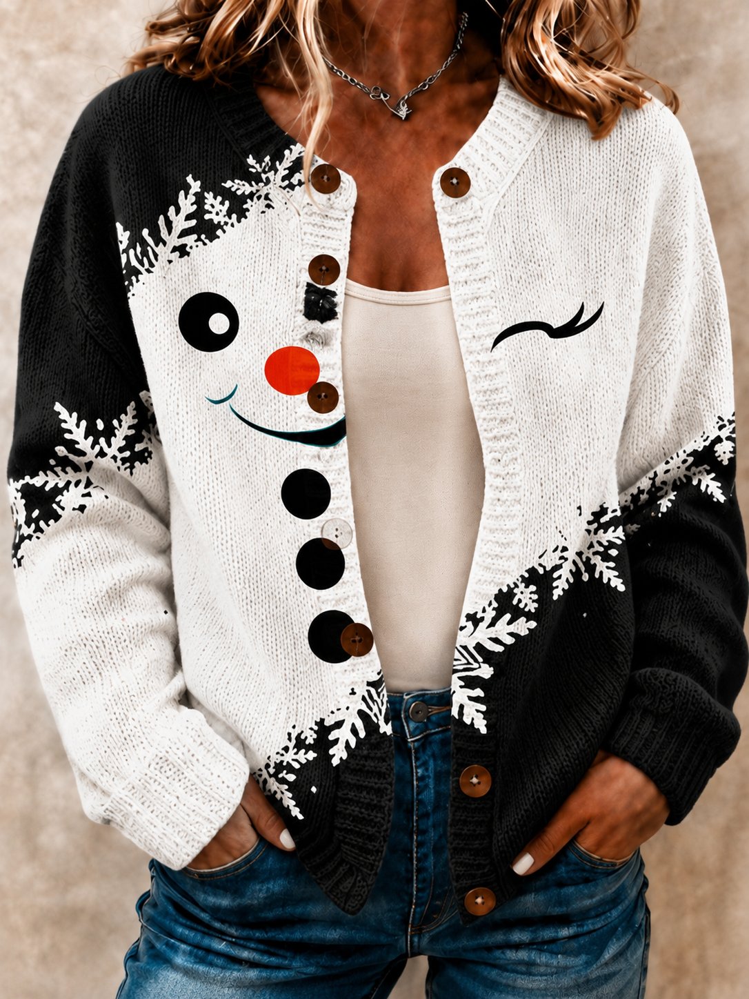 Women's Casual Christmas-Print Top