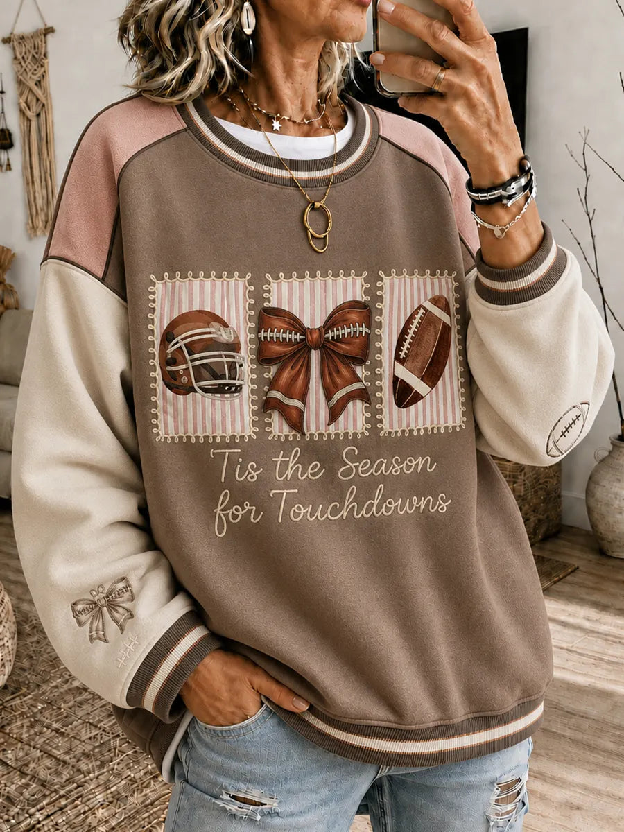 🎀 'Tis The Season For Touchdowns Bow & Helmet Graphic Sweatshirt