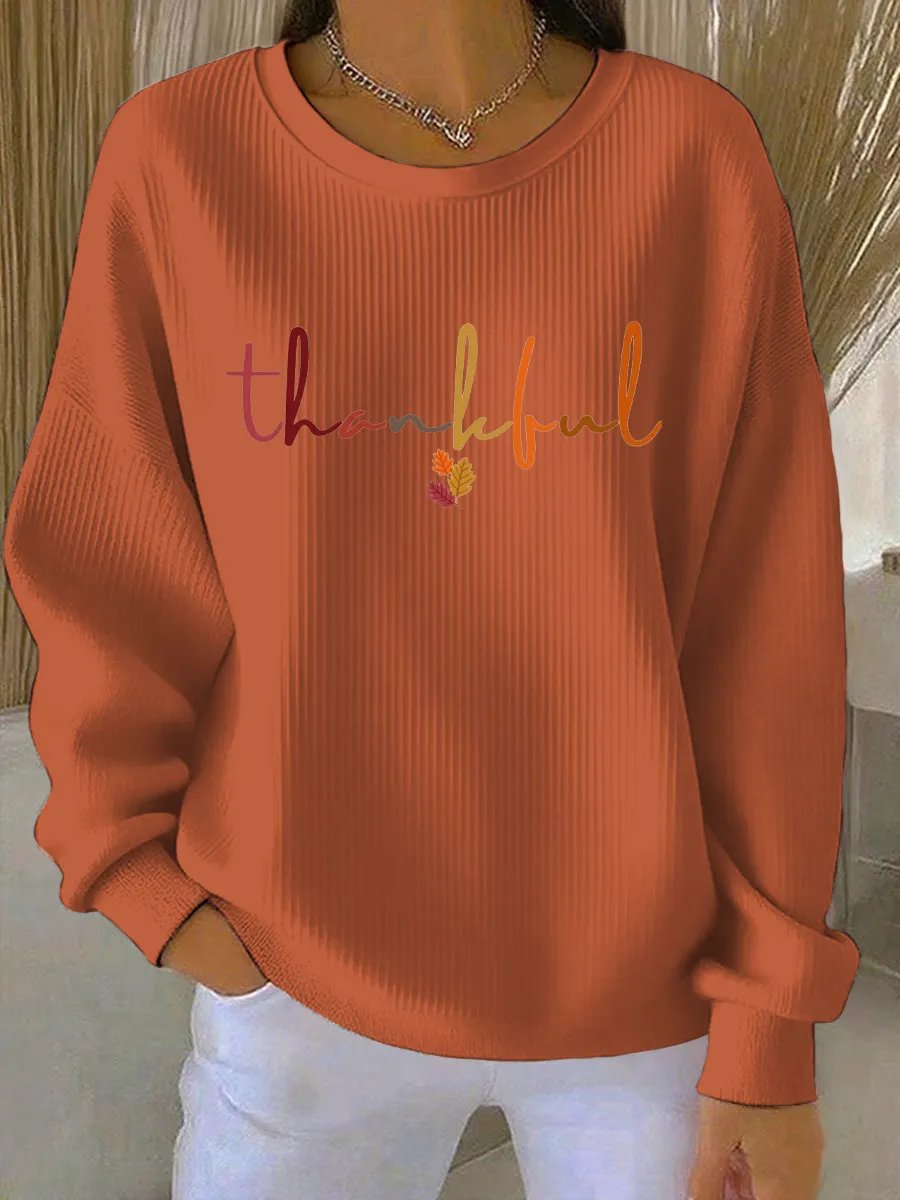 Women's Vintage Thanksgiving Print Sweatshirt