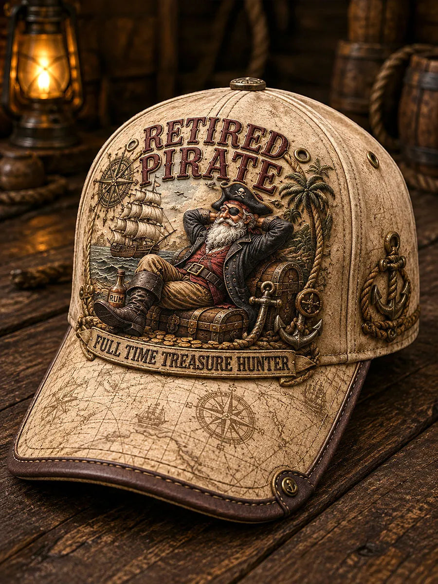 Retired Pirate Full-Time Treasure Hunter Vintage Cap