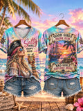 Women's Free Pirate Spirit Art Print T-Shirt