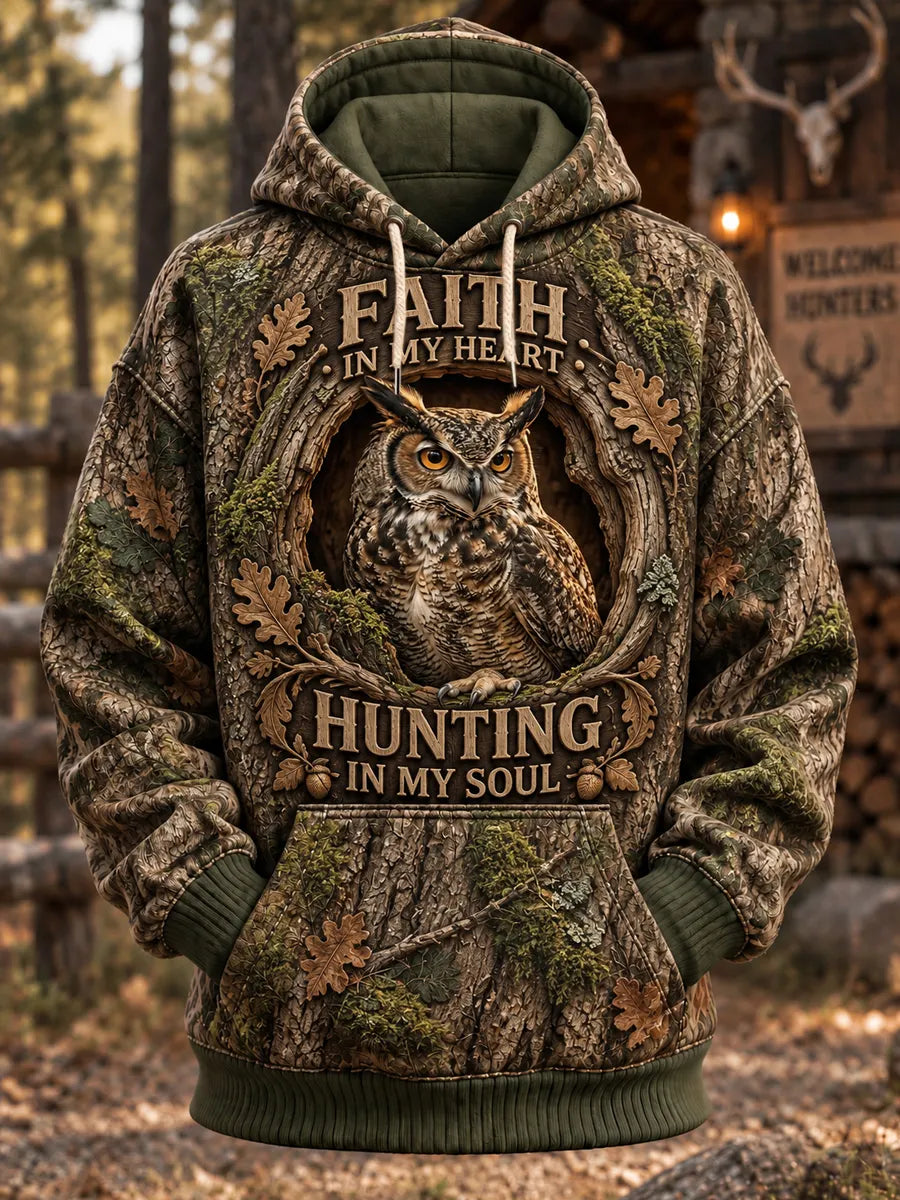 Men's “FAITH IN MY HEART · HUNTING IN MY SOUL” Hunting Season Print Hoodie