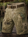 Retro Punk Pirate Art Print Casual Cargo Pants