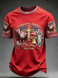 Men's America Flag Print Short Sleeve T-Shirt