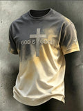Men's faith pattern printed short sleeves t-shirt