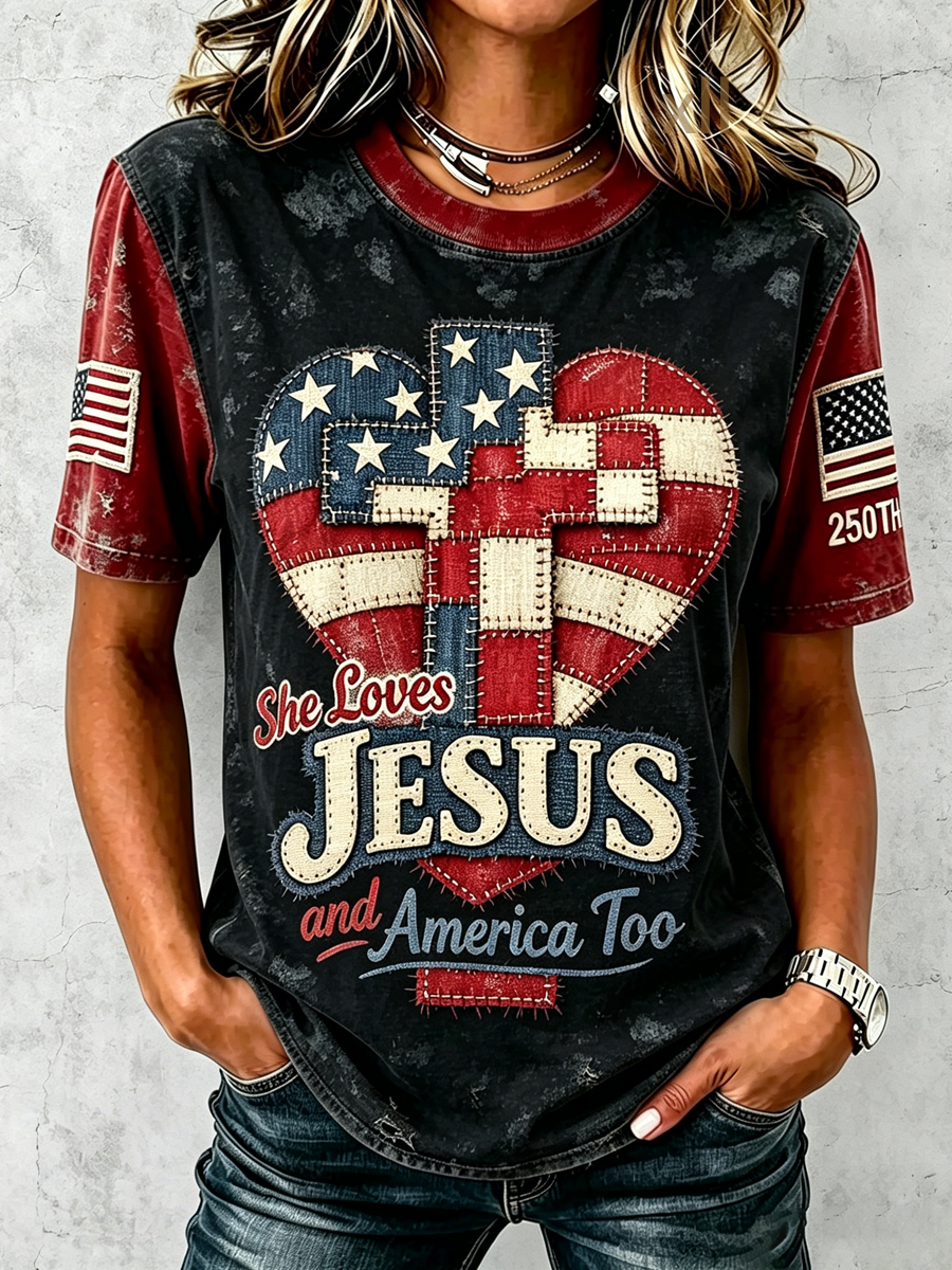 250th Anniversary Faith Printed Top for American Women