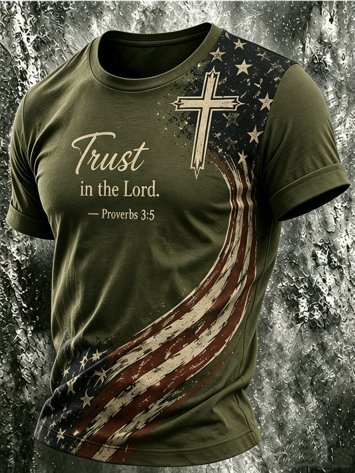 Men'S Faith Pattern Printed Casual T-Shirt