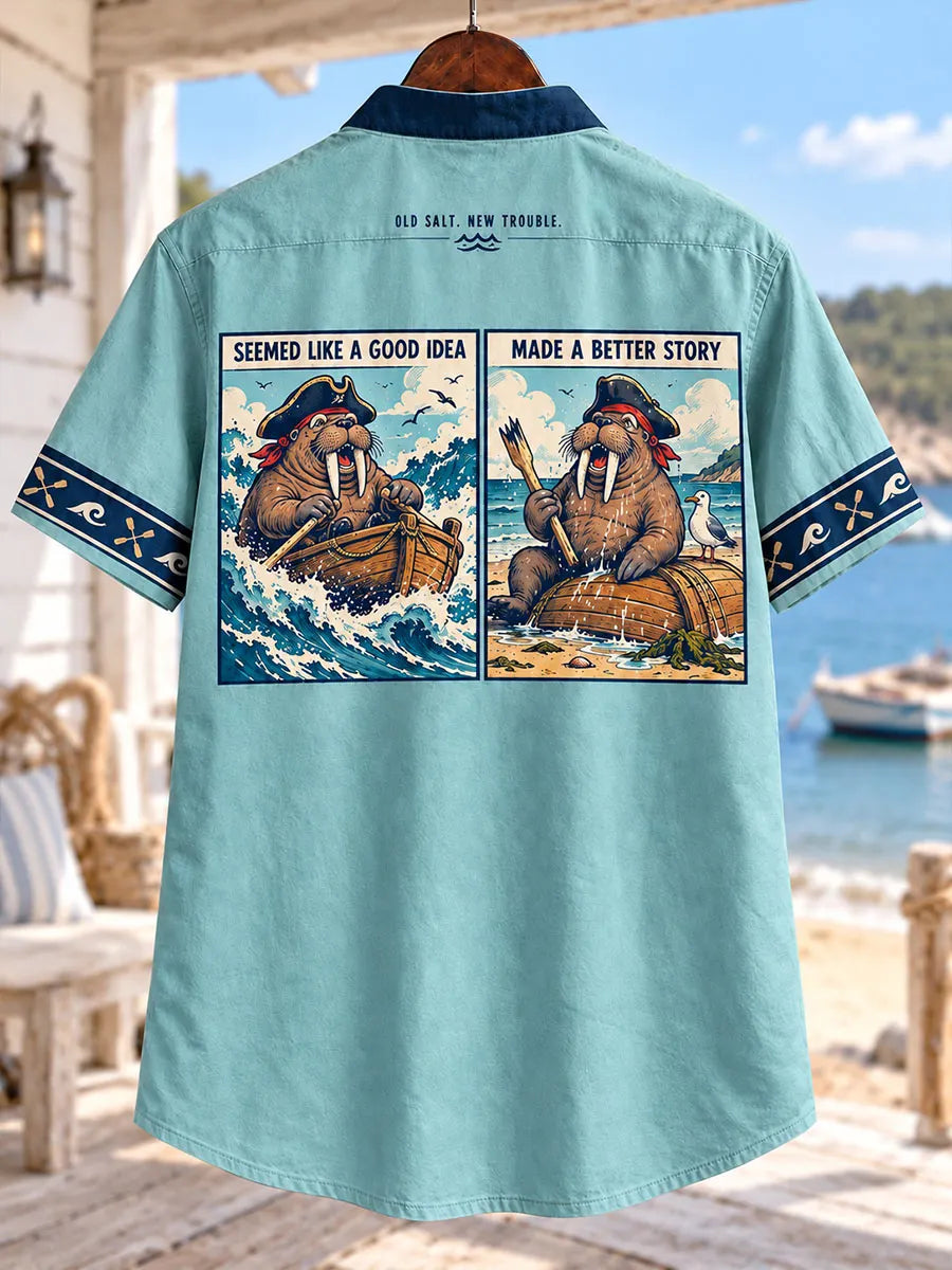 Old Salt, New Trouble Walrus Men’s Coastal Lace-Up Shirt