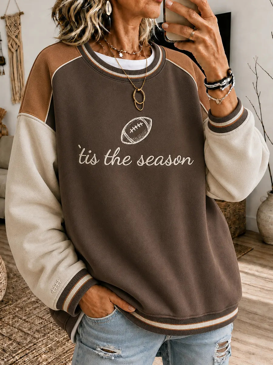 🏈 'Tis The Season Minimalist Football Graphic Sweatshirt