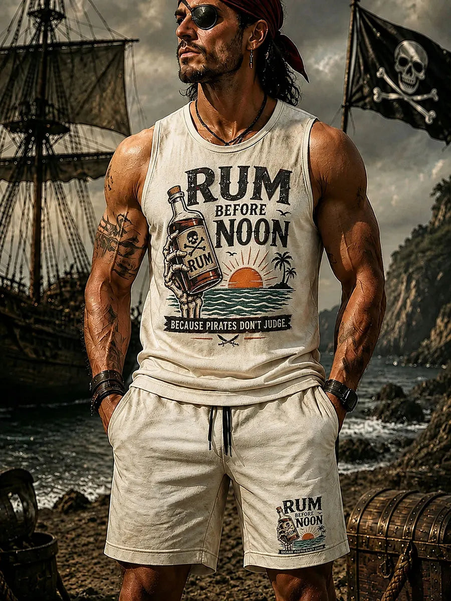 Men's "Rum before noon because pirates don't judge" 2-Piece Sets