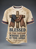 Men's America Flag Print Short Sleeve T-Shirt