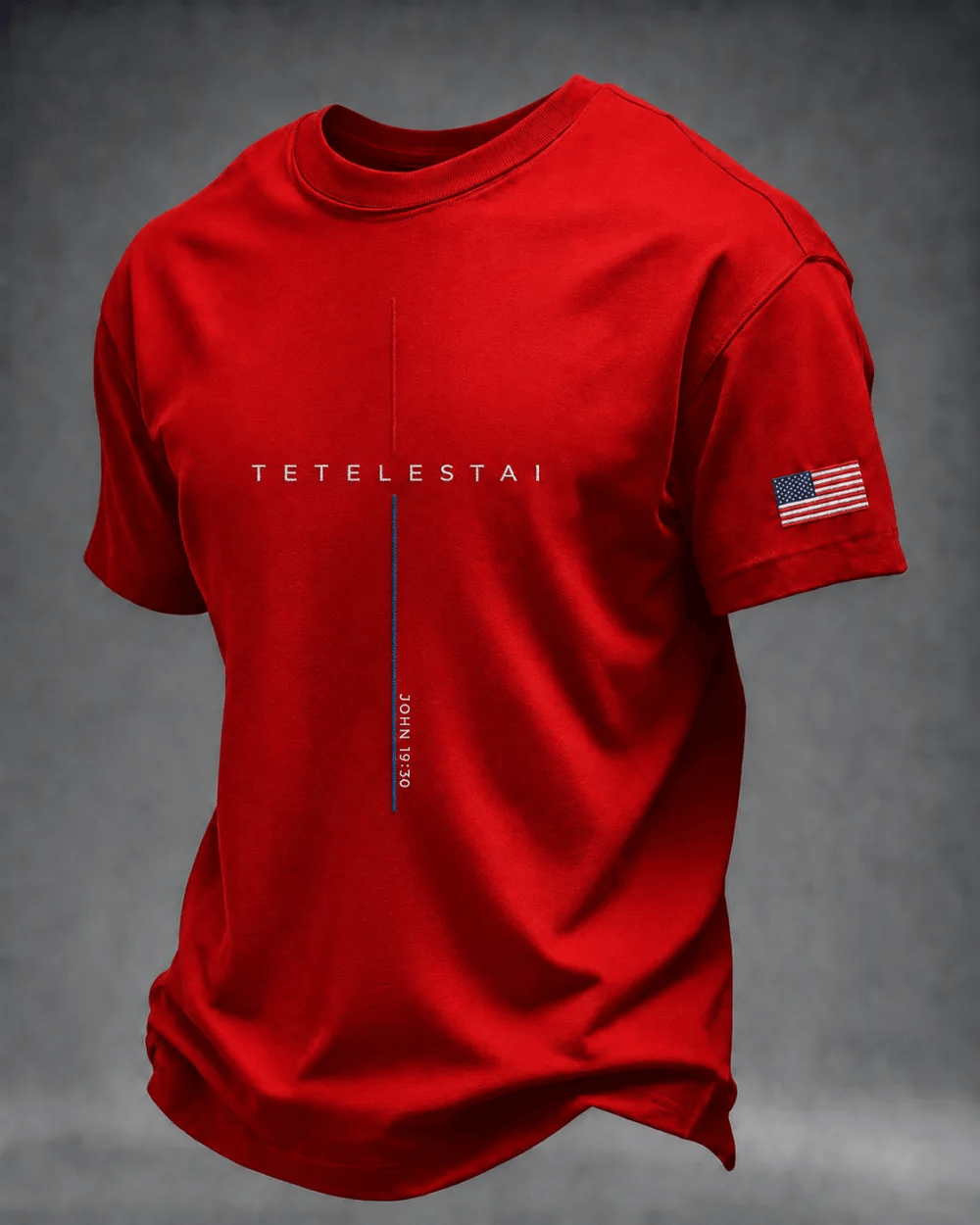 Men'S Faith American Flag Sleeve Printed Round Neck T-Shirt