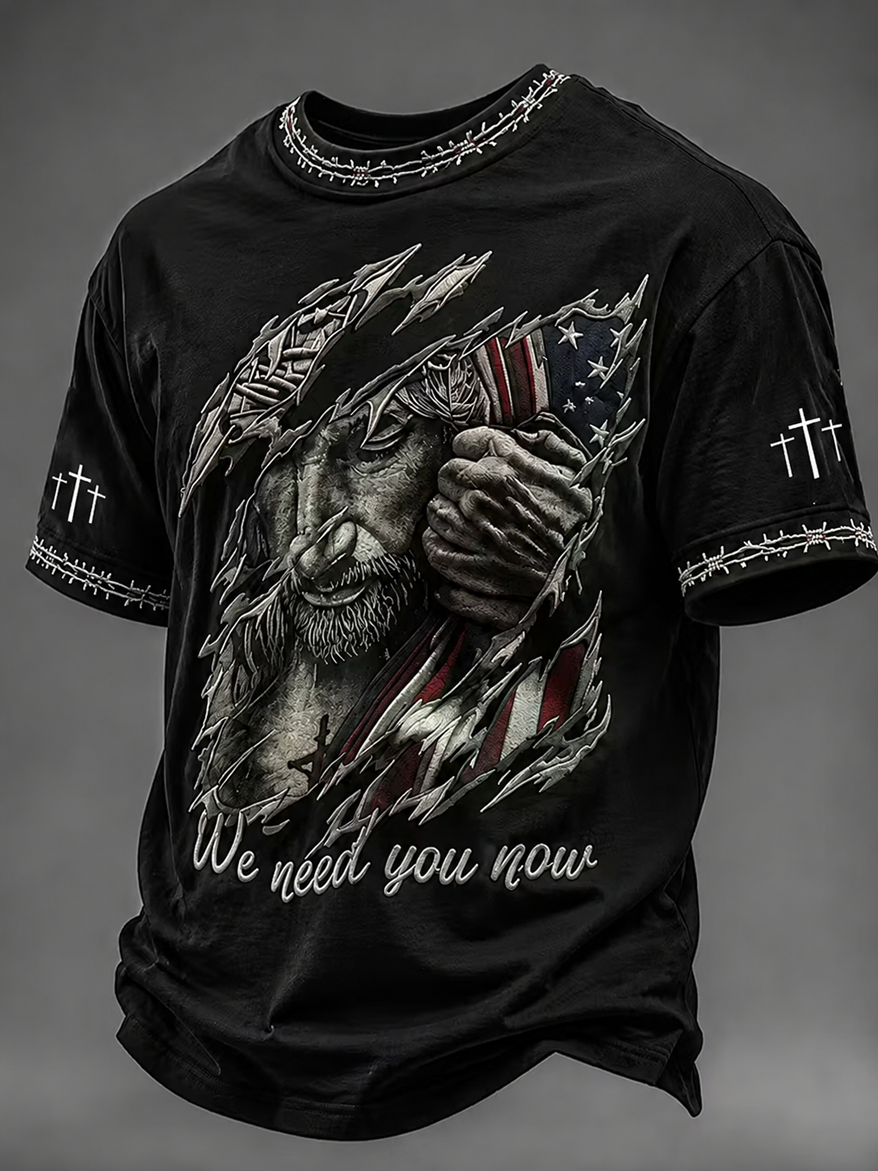 Men's Faith Casual Printed T-Shirt