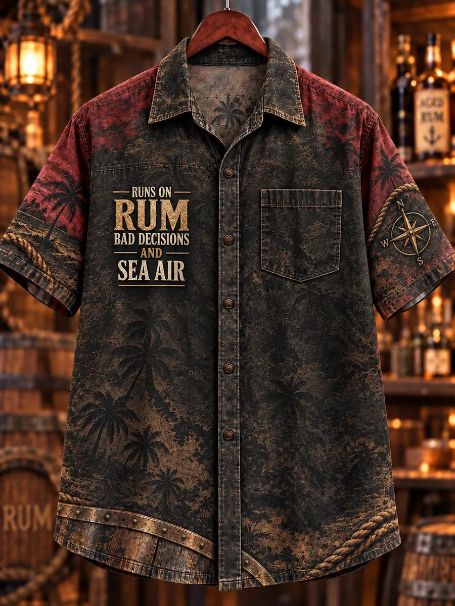 🥃 "Runs on Rum" Dark Vintage Pirate Outlaw Shirt