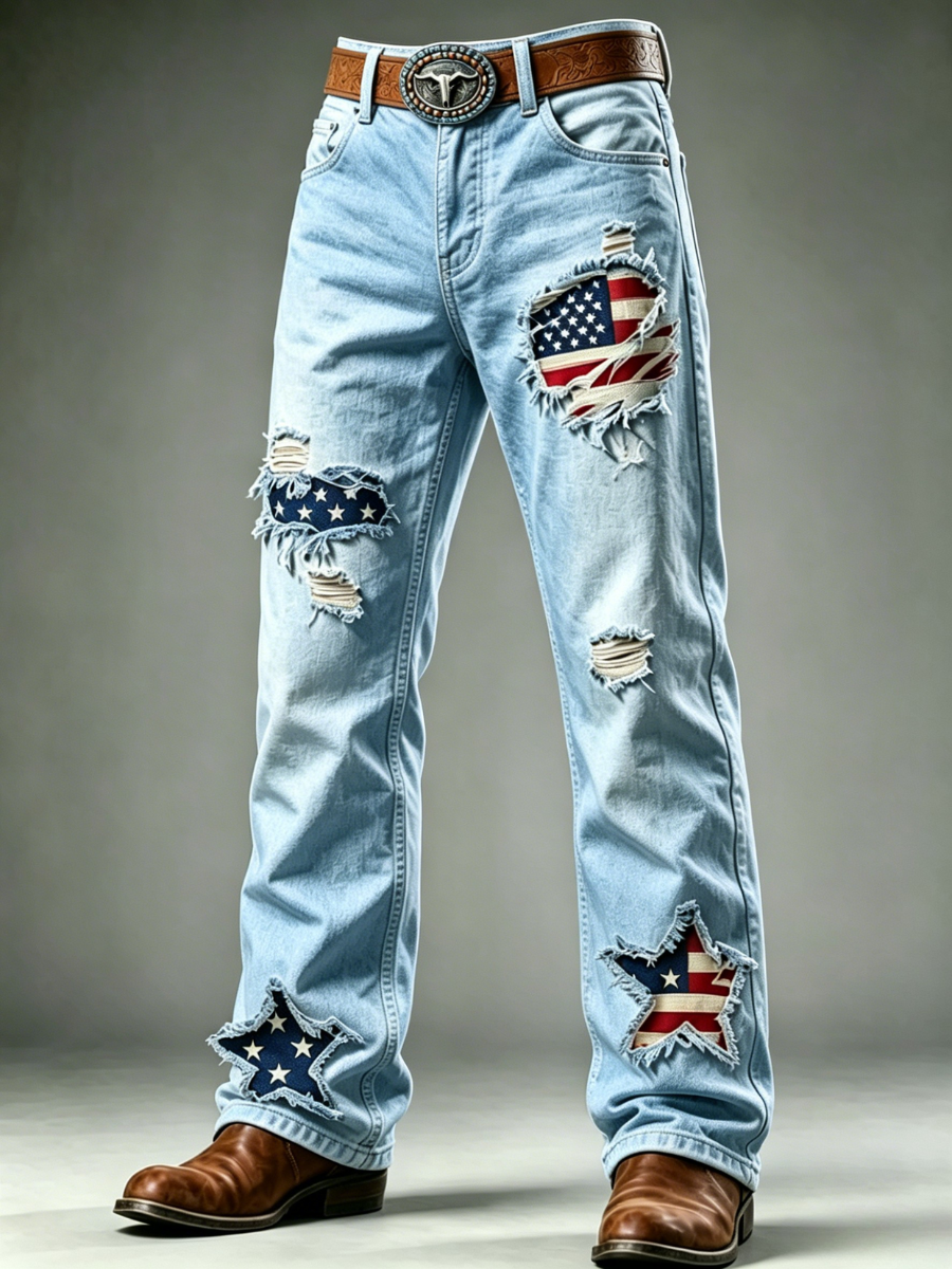 Men's 250th Anniversary Printed Casual Jeans