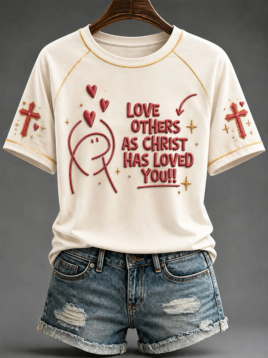Women'S “Love Others As Christ Has Loved You” Faith Casual T-Shirt