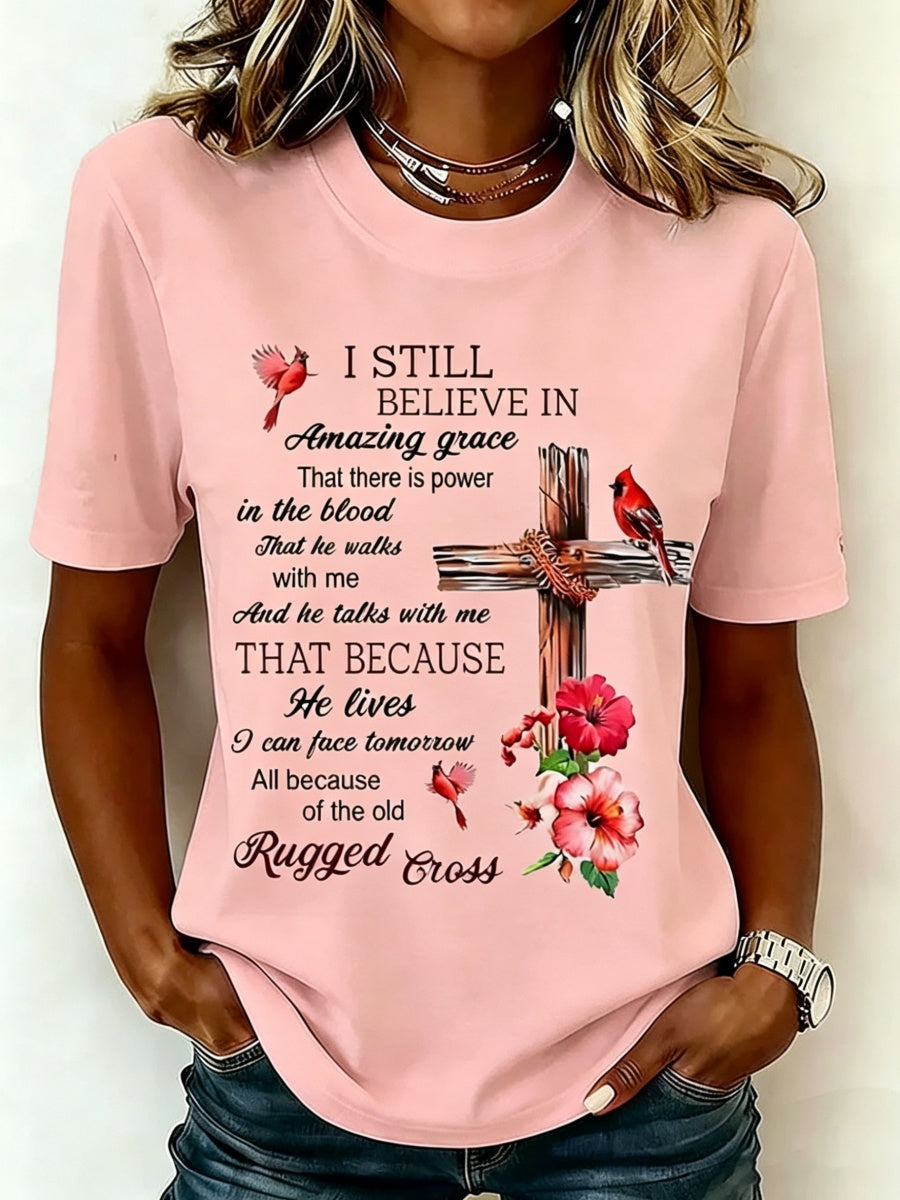 Women's Faith-Themed Printed T-Shirt