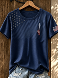 Women's Flag Cross Print T-Shirt
