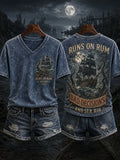 Women's "Runs On Rum Bad Decisions And Sea Air" V-neck T-shirts