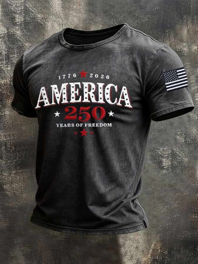 Men'S America Flag Printed Casual T-Shirt