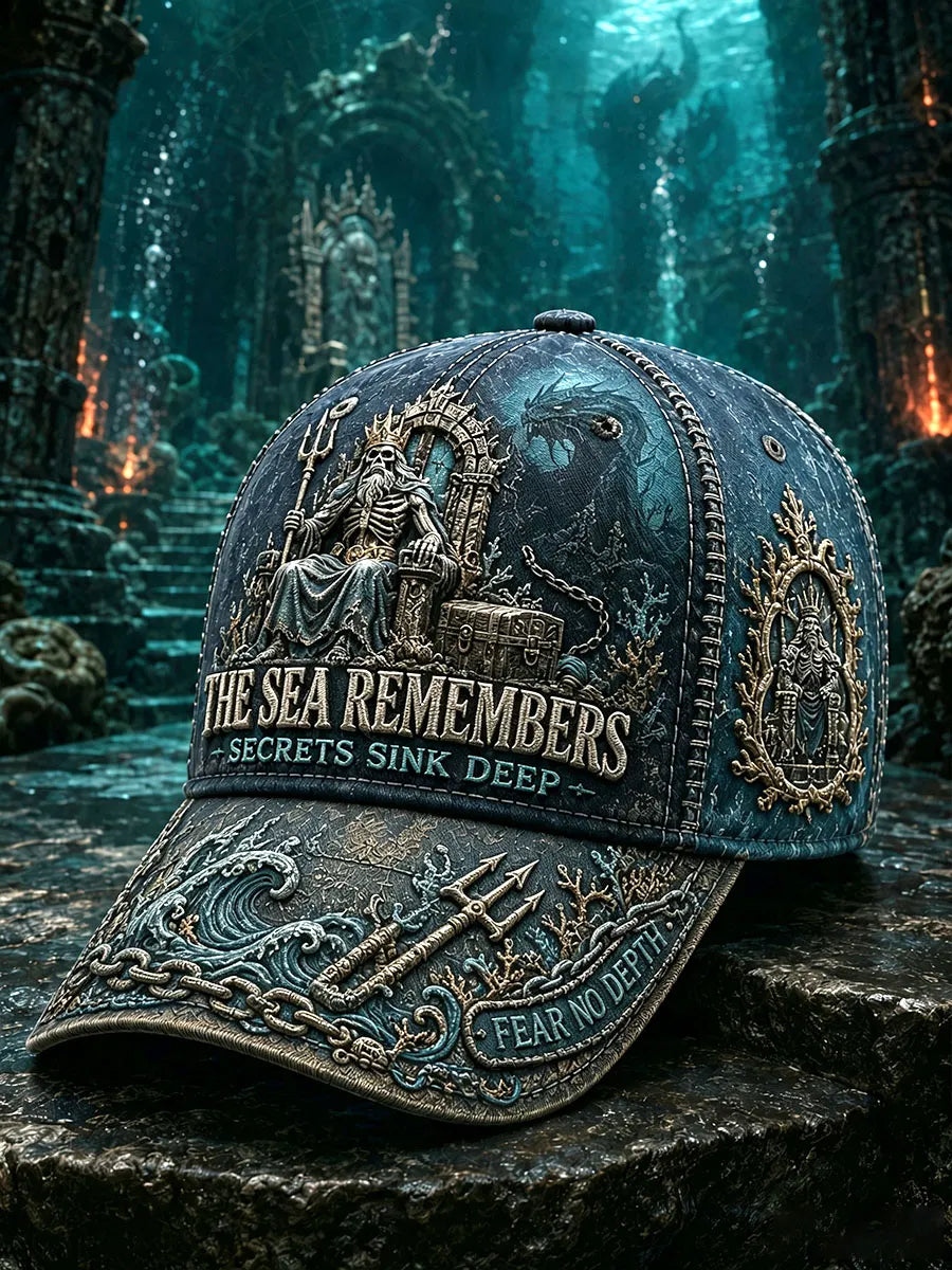 Deep-Sea Skeleton King Throne Vintage Baseball Cap