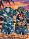 Women's "WHY BE A PRINCESS · WHEN YOU CAN BE A PIRATE · AND RULE THE SEAS" Pirate Short-Sleeved Shirt