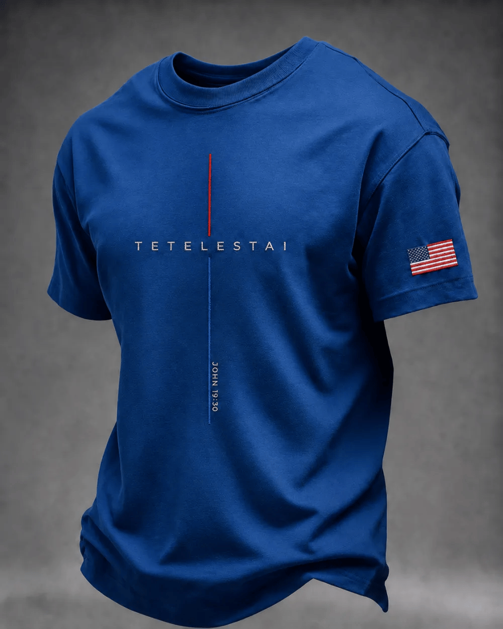Men'S Faith American Flag Sleeve Printed Round Neck T-Shirt