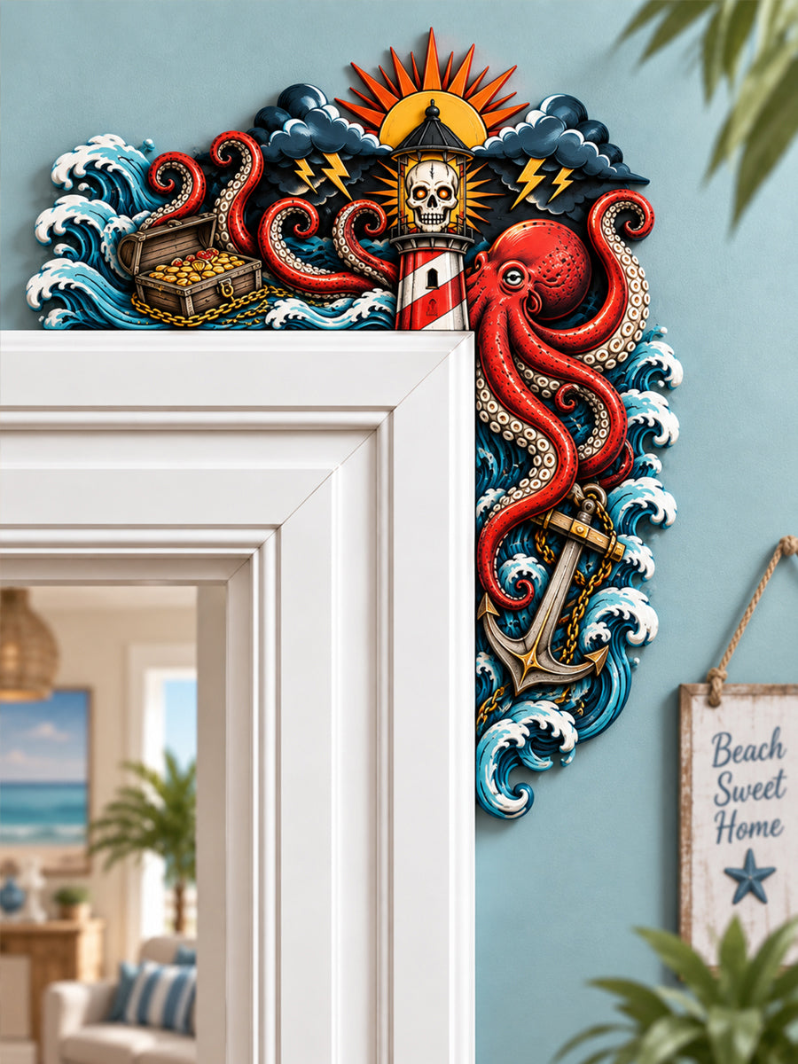 Nautical Octopus Lighthouse Pirate Door Corner Decor