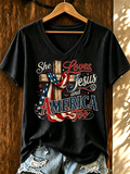 Women'S IN GOD WETRUST Printed Casual T-Shirt