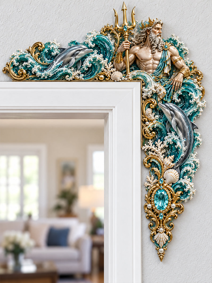 Exquisite Trident God of Sea Corner Wall Art