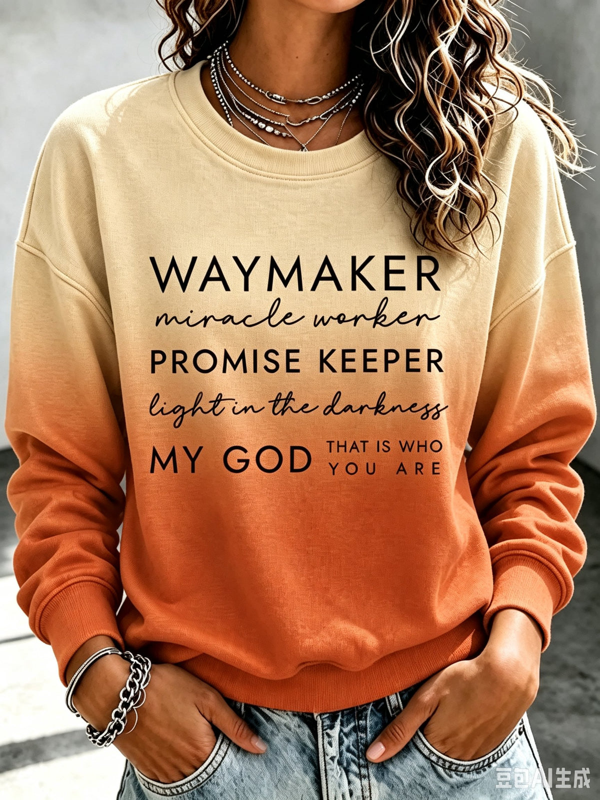 Women's Faith Cross Printing  T-shirt