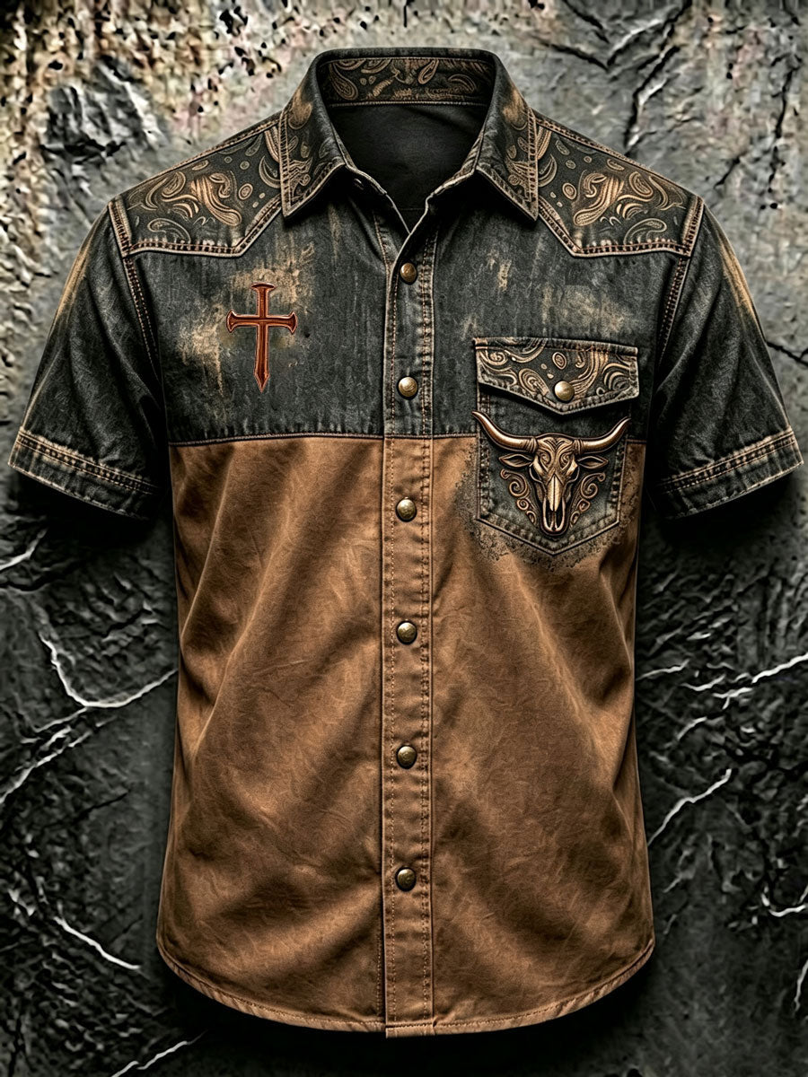 Men'S Western Style Vintage Shirt