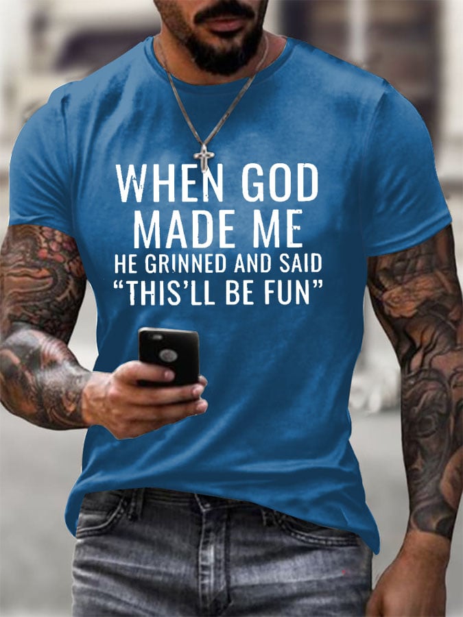 Men's Retro Print Short-Sleeve T-Shirt