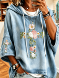 Women's Casual Floral Faith Printed Hoodie