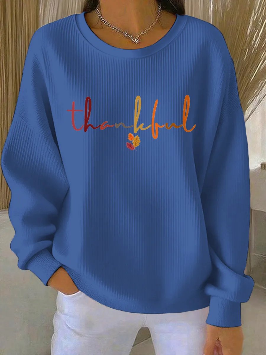 Women's Vintage Thanksgiving Print Sweatshirt