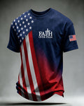 Men'S Faith & Freedom 250 Years T‑Shirt – Flag Wings Patriotic Graphic