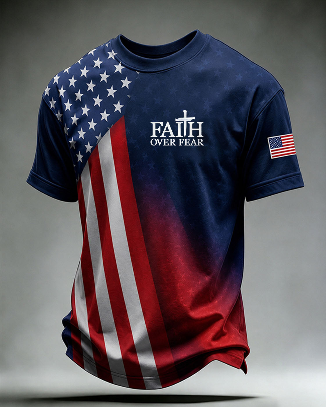 Men'S Faith & Freedom 250 Years T‑Shirt – Flag Wings Patriotic Graphic