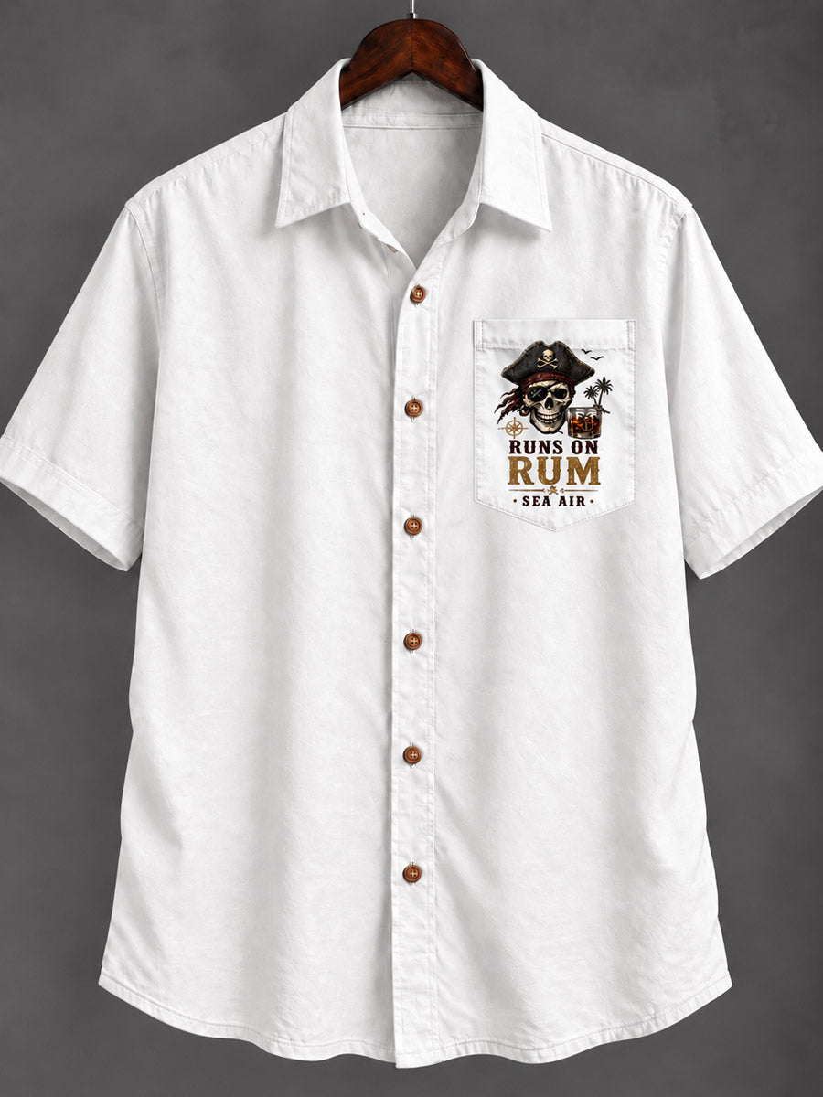 Runs on Rum, Bad Decisions & Sea Air Pirate Hawaiian Shirt