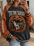🎃 'Tis The Season Spooky Ghost Football Graphic Sweatshirt