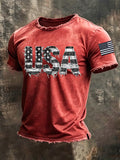 Men'S America Flag Printed Casual T-Shirt