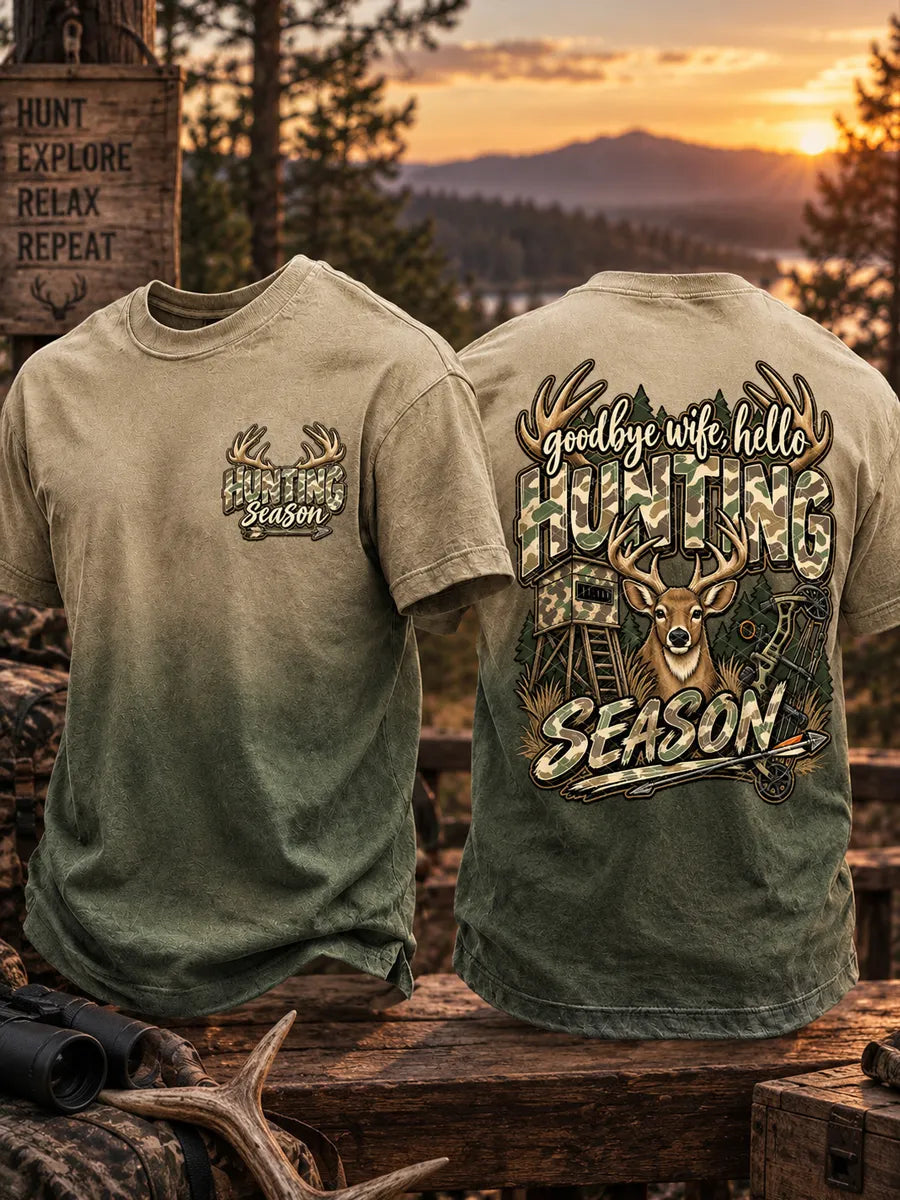 Men’s Retro Hunting Season Printed T-Shirt