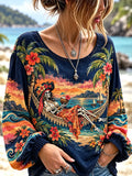 Pirate Skeleton Hammock Island Long Sleeve Top