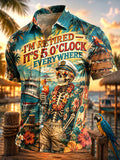 Retired Skeleton Captain Tropical Party Shirt