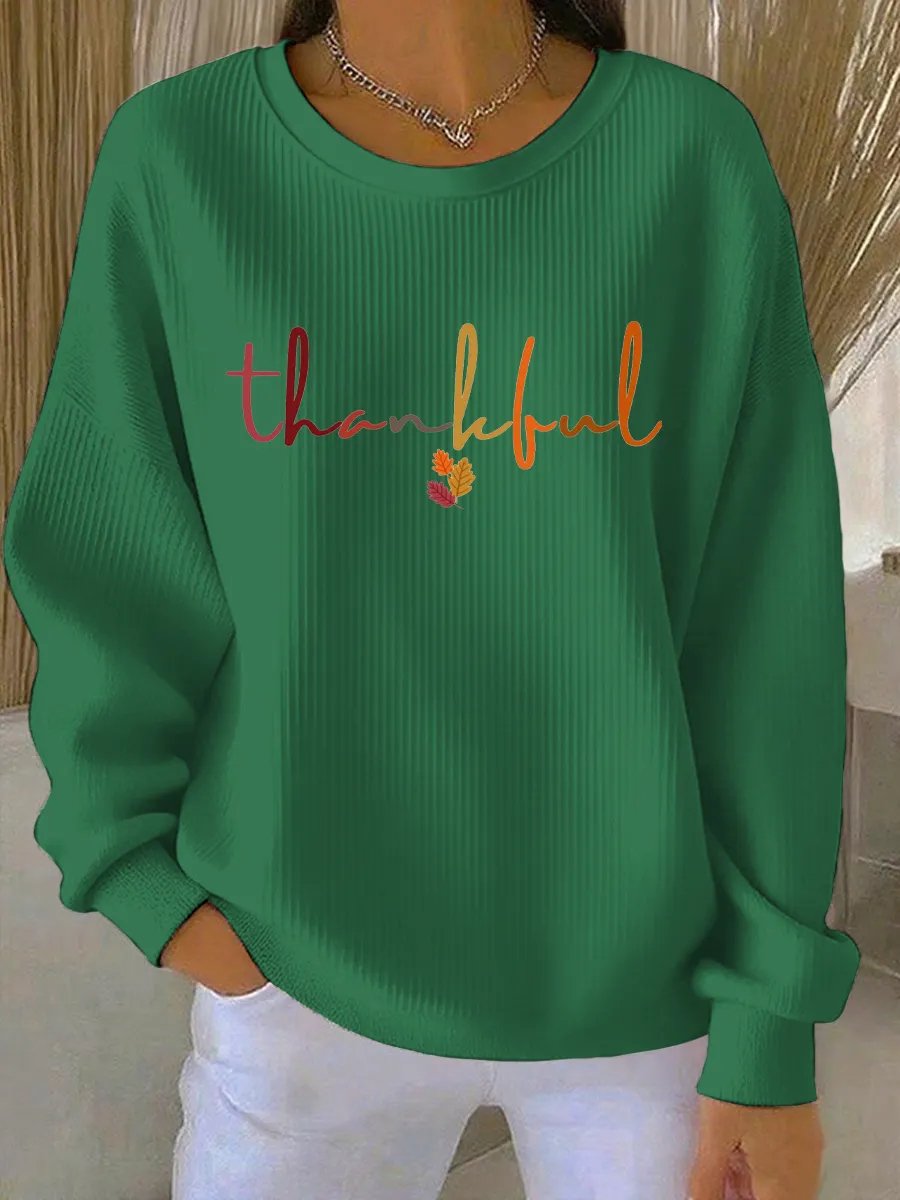 Women's Vintage Thanksgiving Print Sweatshirt