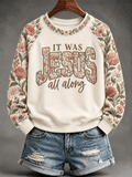 Women's Jesus Print Casual Sweatshirt