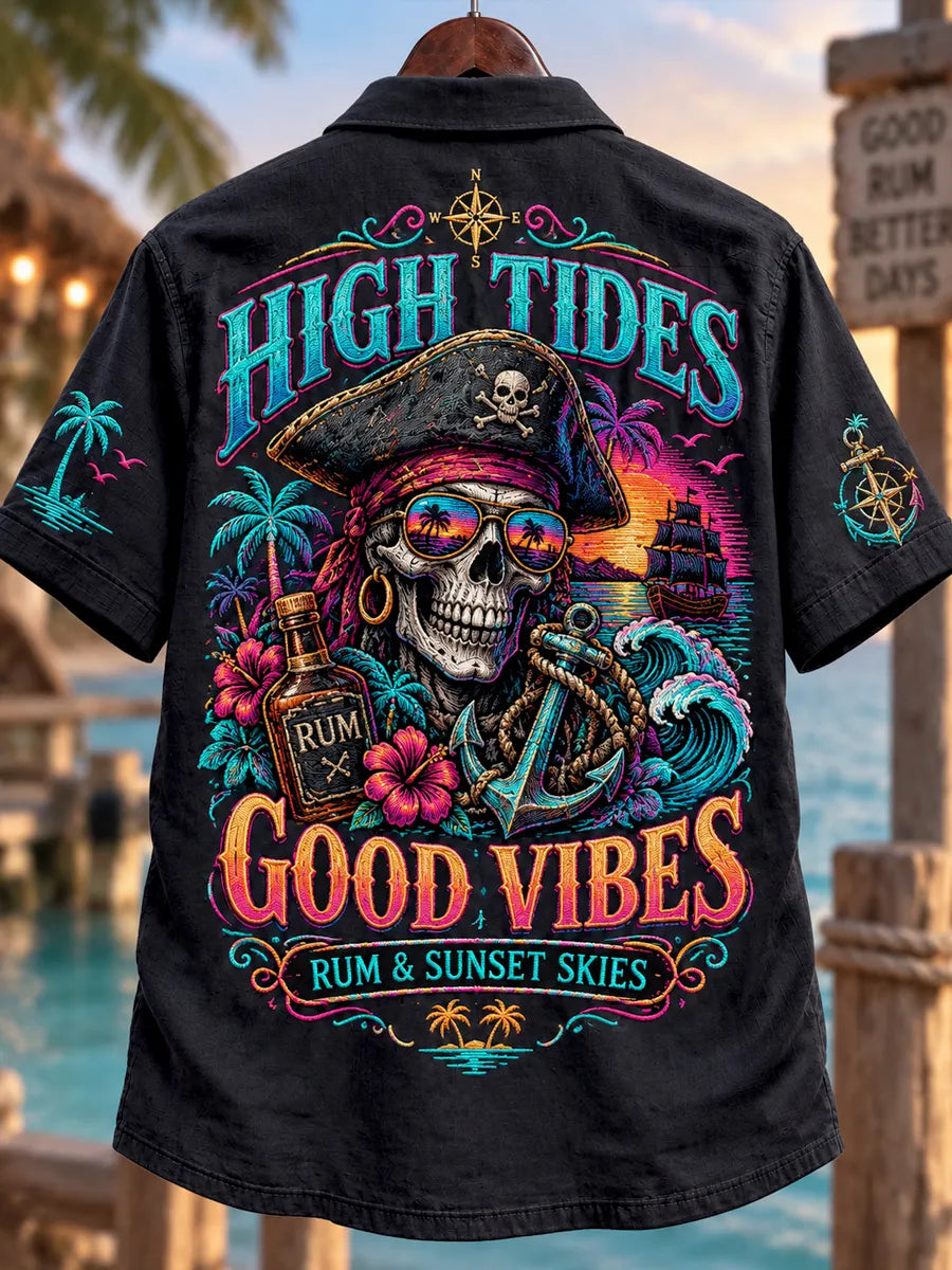 Runs On Rum, Bad Decisions & Sea Air Pirate Hawaiian Shirt