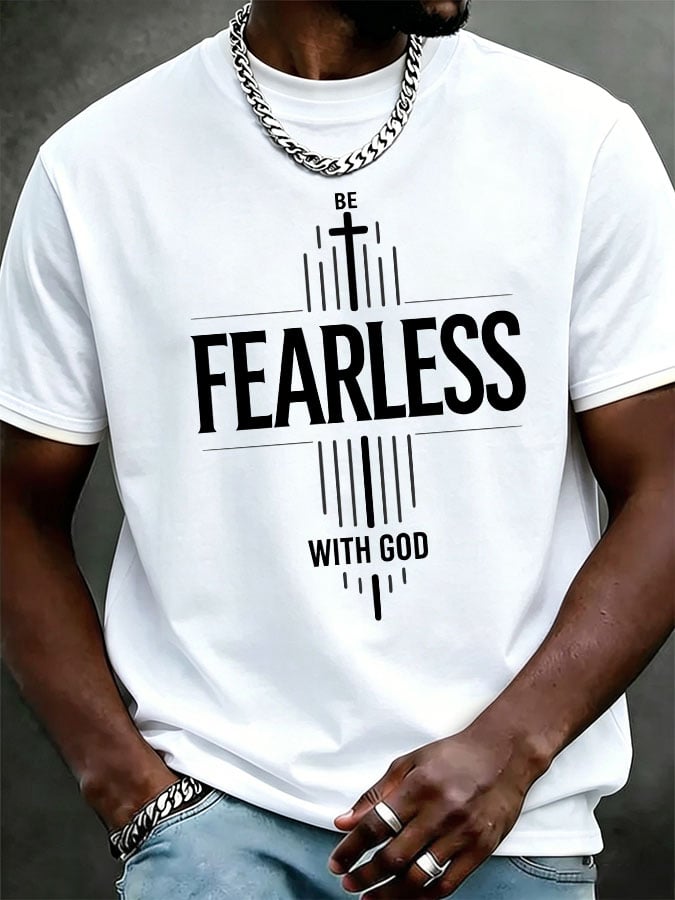 Men'S Casual Short-Sleeve T-Shirt With "Faith" Print