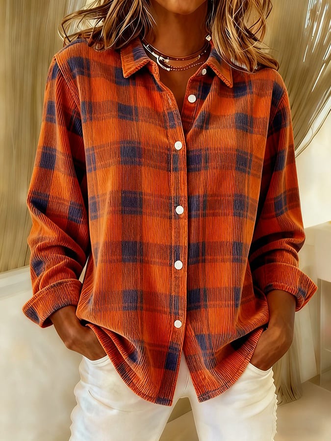 Women'S Casual Vintage Corduroy Shirt